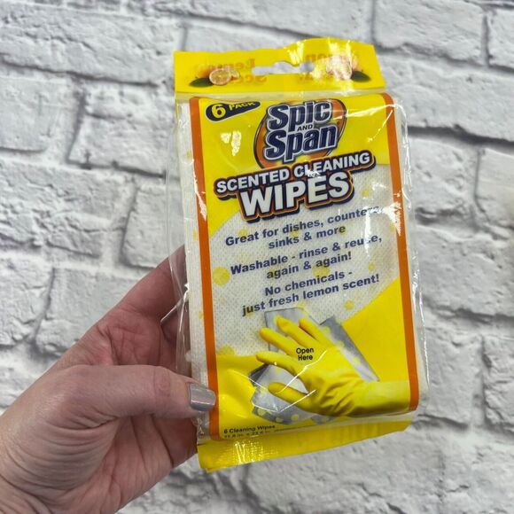 NOT FOR SALE 3 Spic And Span Scented Lemon Cleaning Towels Packs of 6 New - Picture 4 of 5